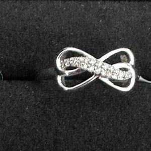 Sterling Silver Diamond Infinity Ring ✨ 1/12 CTW Natural Diamonds Size 7